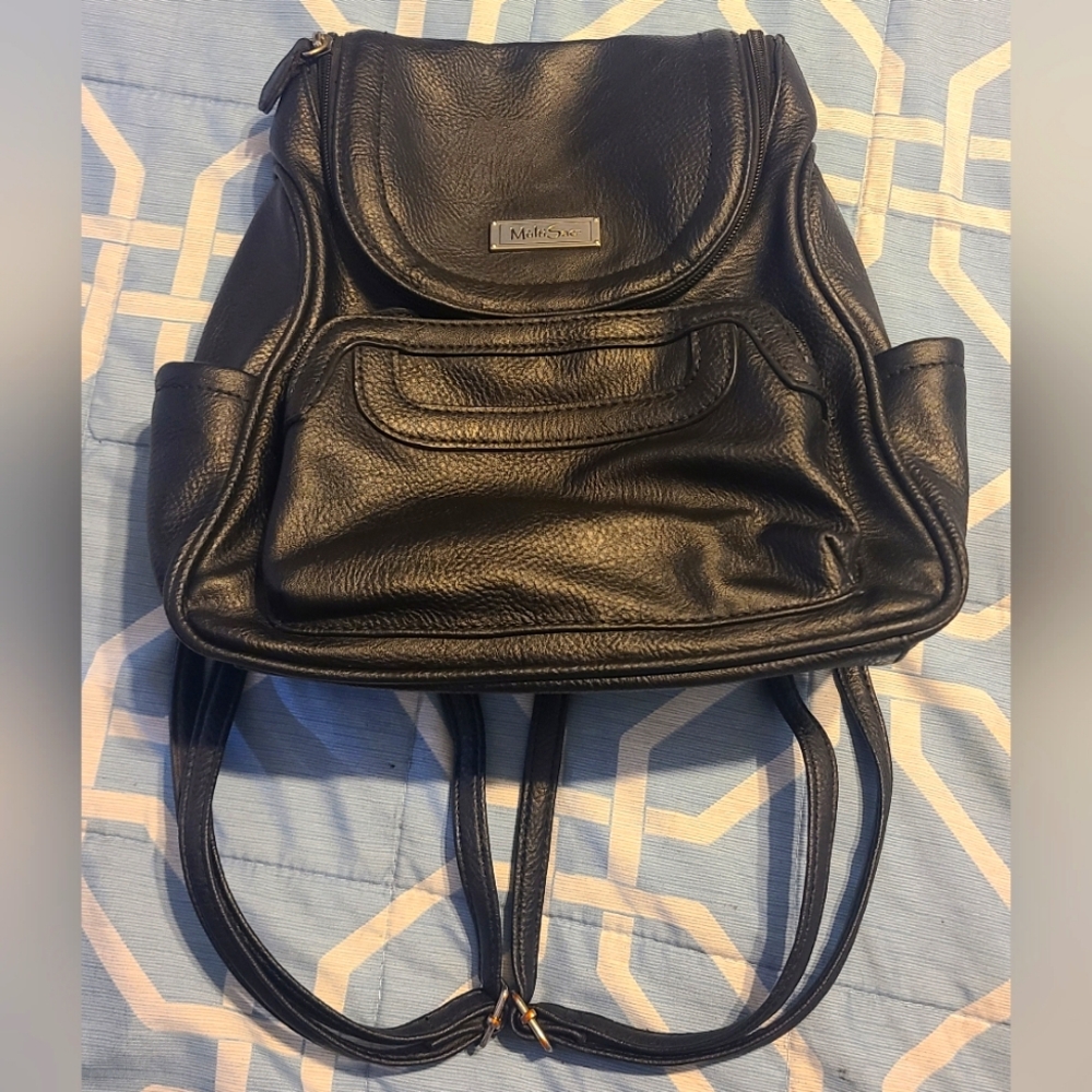MultiSac handbag/backpack in Black PU leather